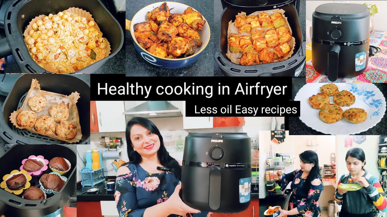 HEALTHY,TASTY  LESS OIL COOKING IN AIR FRYER/ 😍CHANA KABAB , CHOCOLATE CAKE ,PANEER TIKKA & NAMKEEN