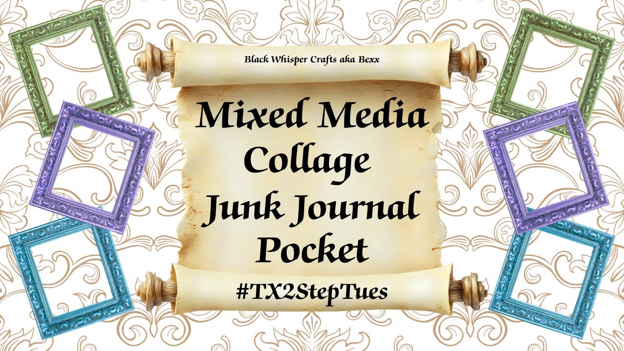 Junk Journal Pocket Mixed Media Collage #tx2steptues @iturtleyloveit