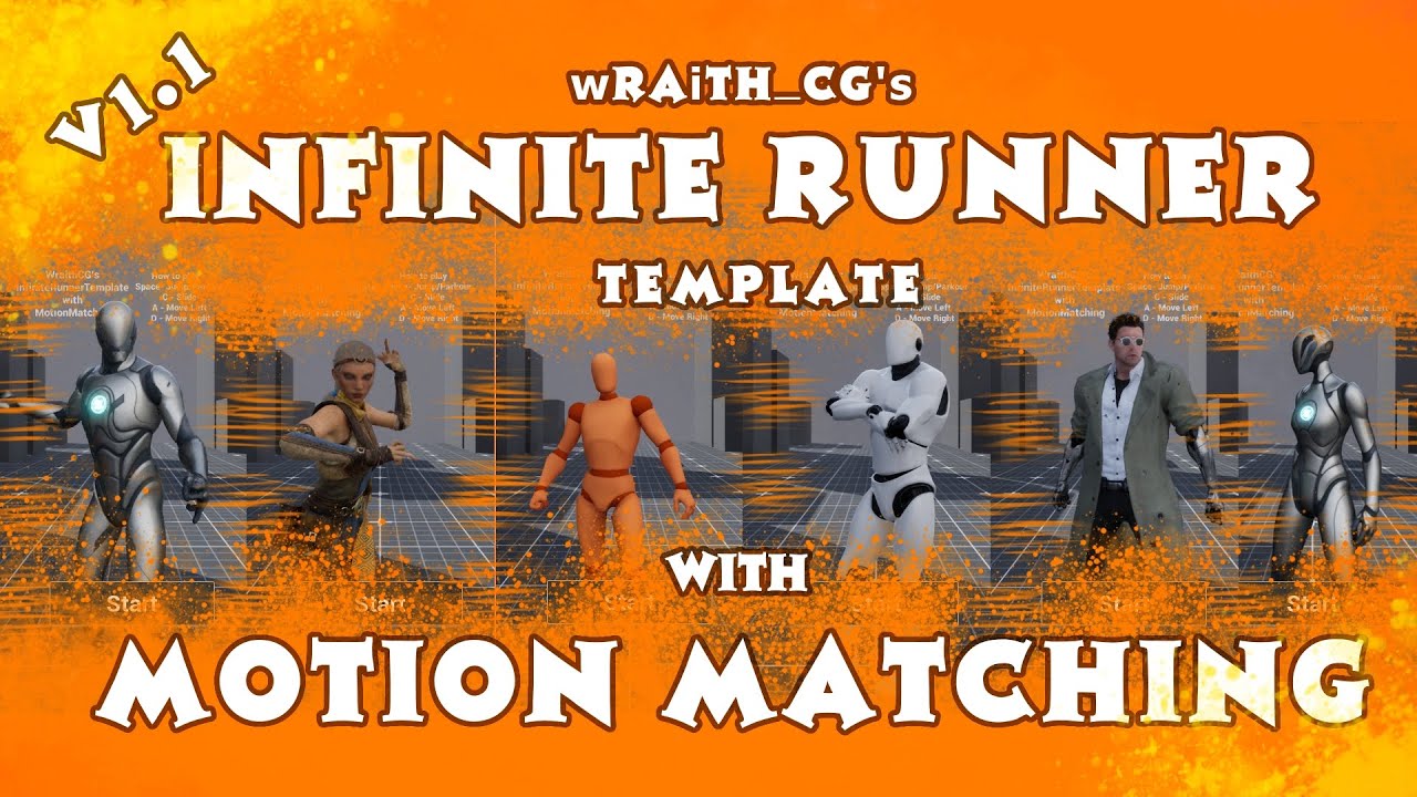Updates Showcase | 3rd Person Camera | Motion Matched Infinite Runner Game Template | V1.1 | W | FAB