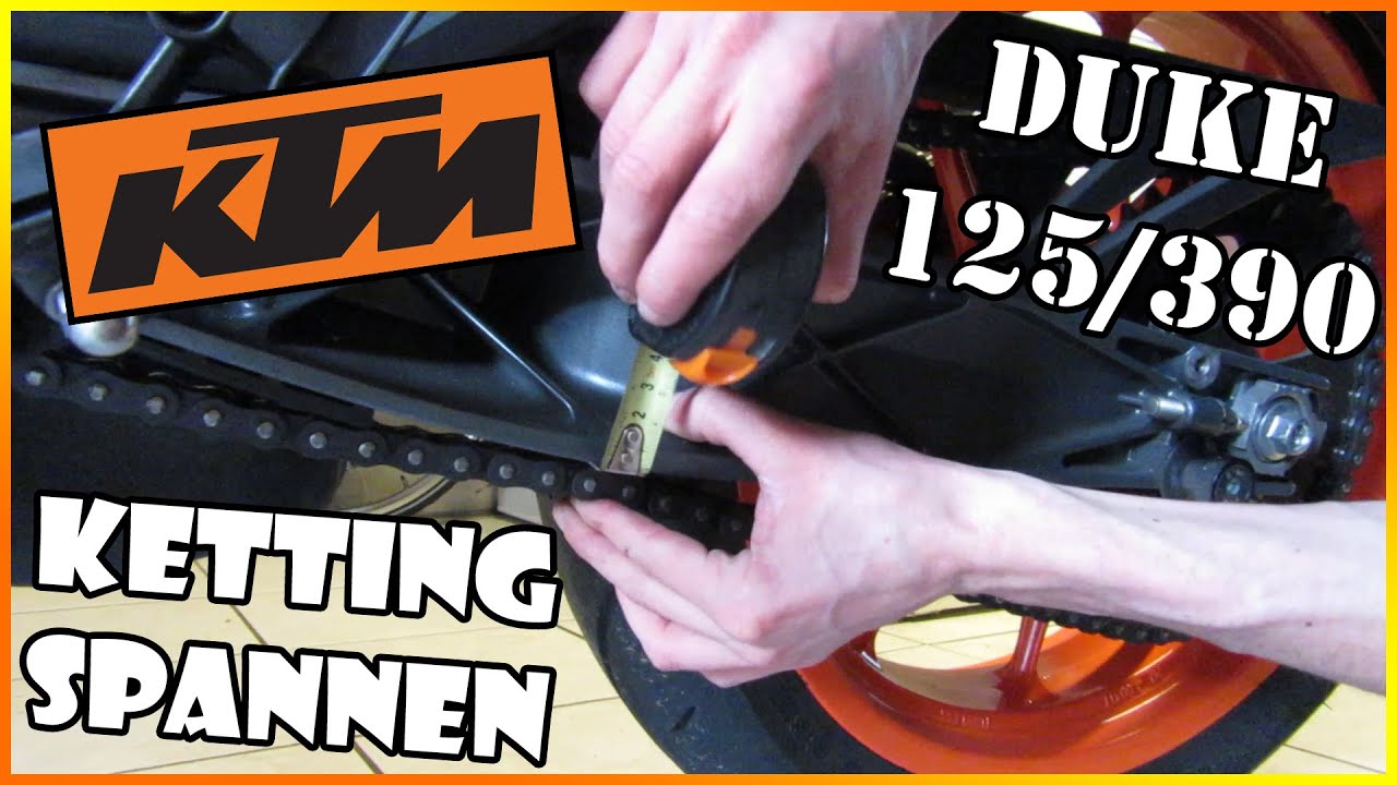 KTM Duke 125/390 Ketting Spannen! (How To)