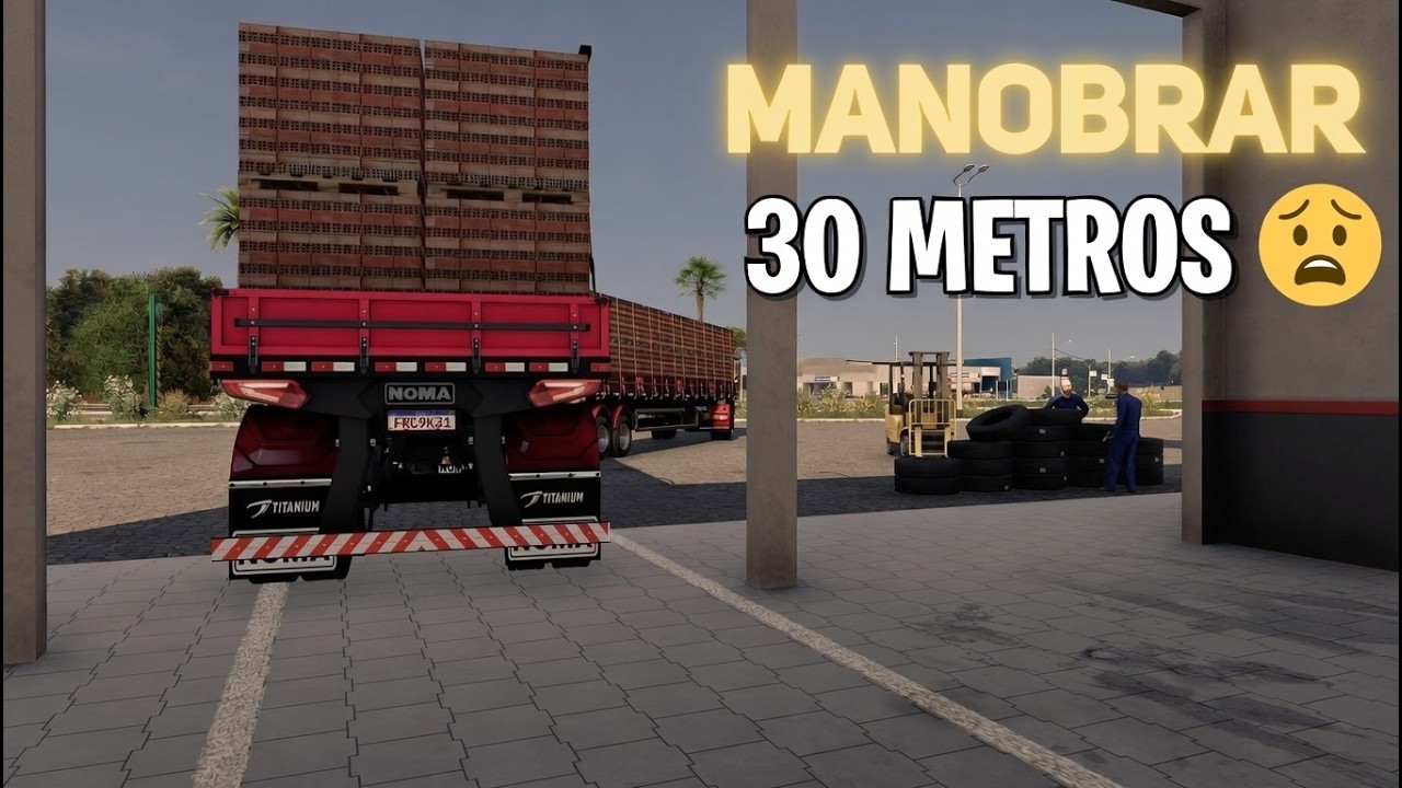 Manobrando um rodotrem de 30 metros em uma borracharia apertada