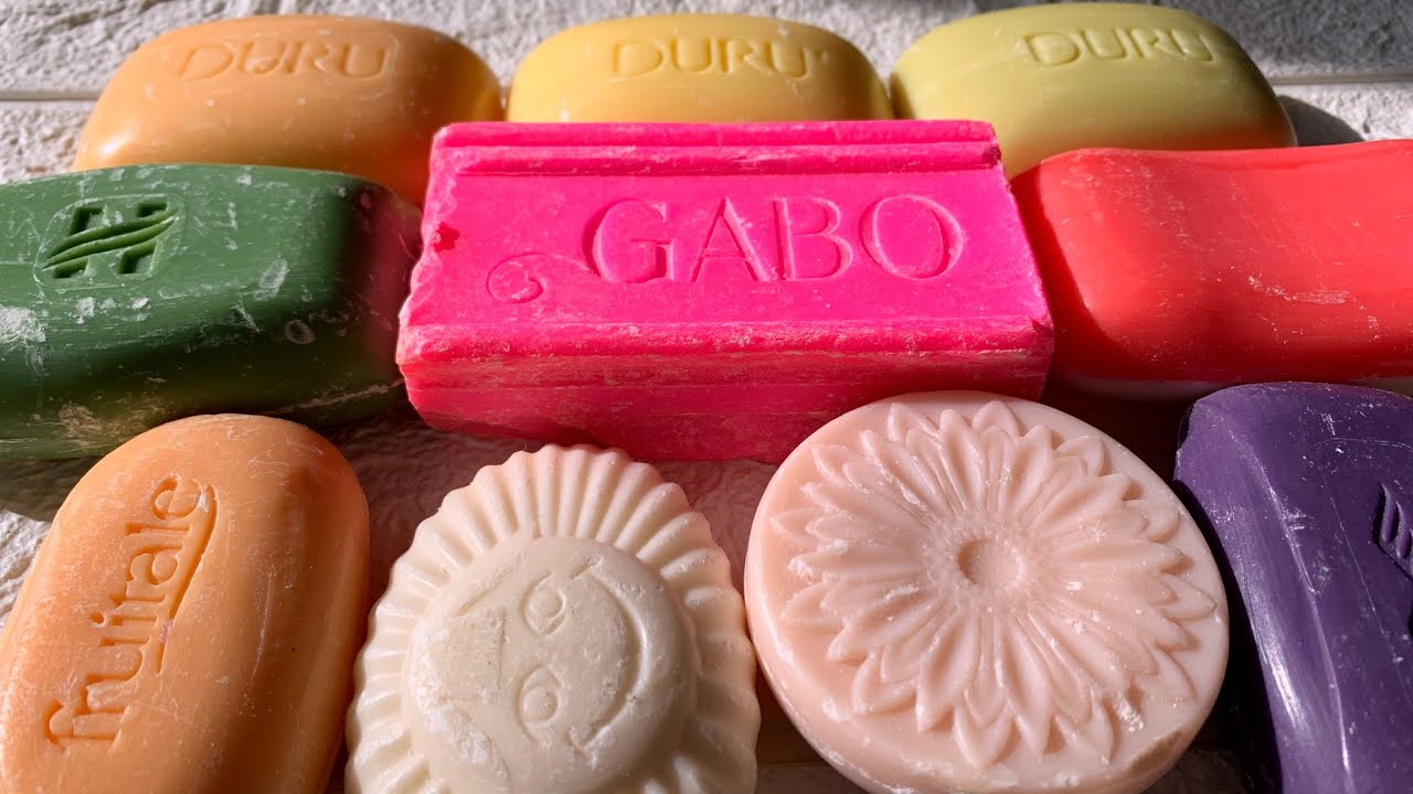 Bright Soap💜💗💛🧡💚 Dry ASMR cutting🔪🎶 dry soap