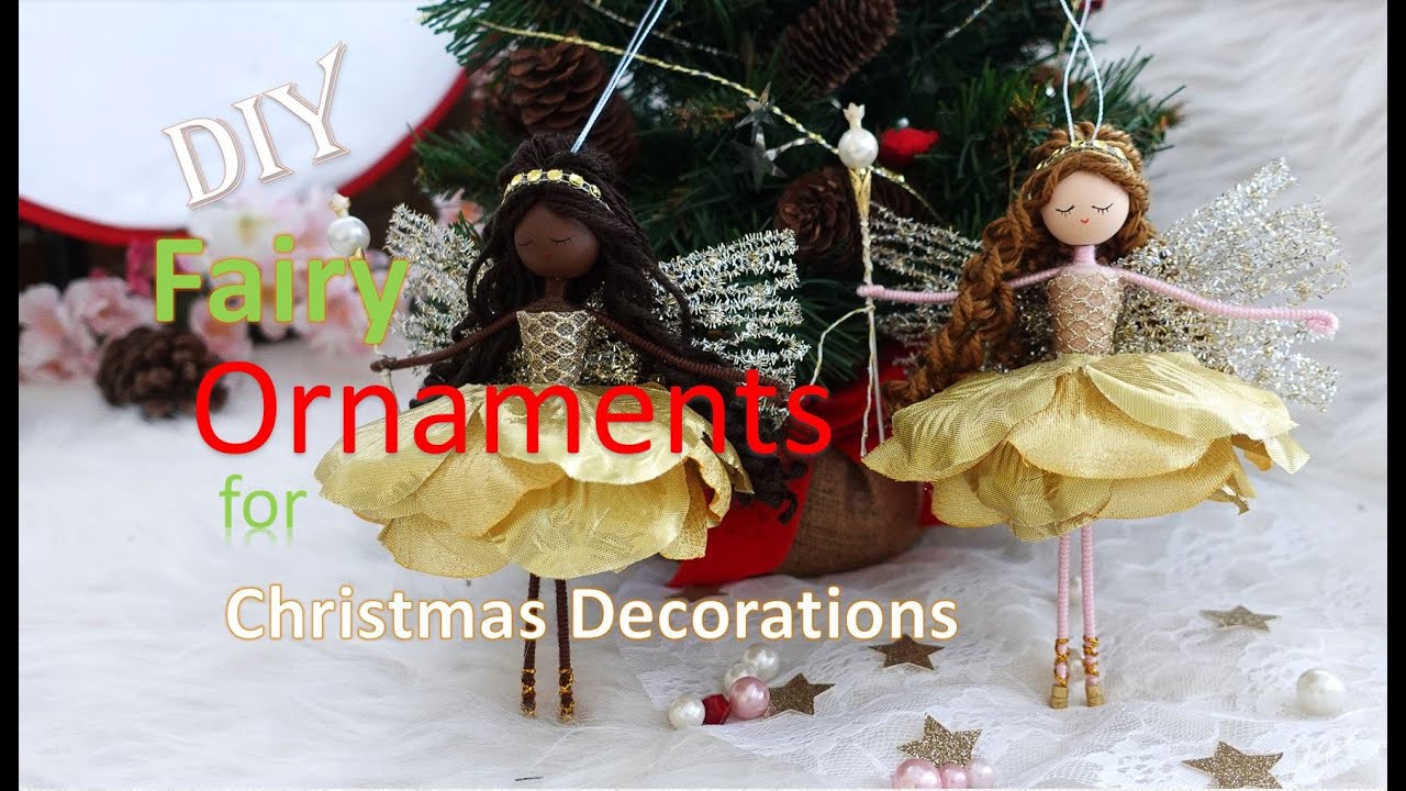 DIY Christmas Fairy Ornaments from Flowers | How to Make Christmas Ornaments | Huong Harmon