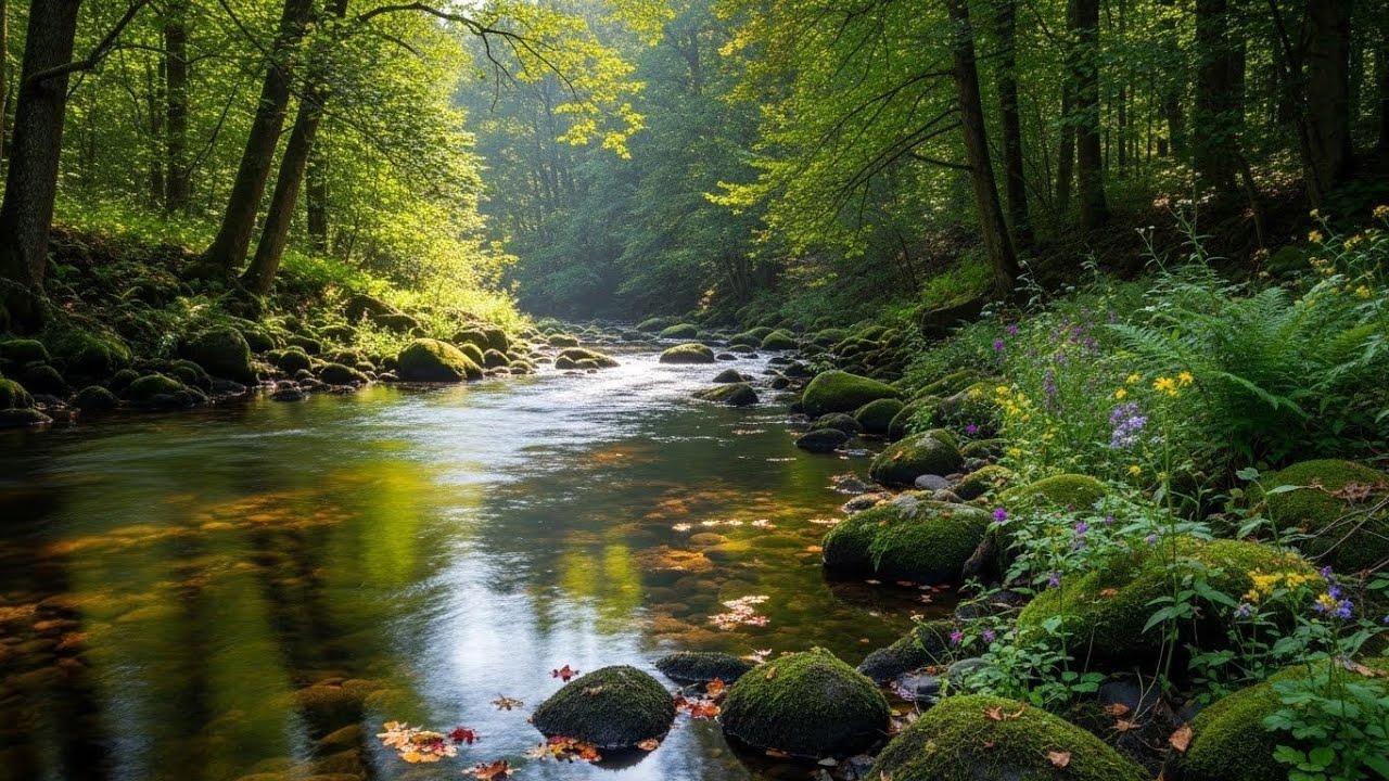 Peaceful Flowing River 🌊 Natural Ambience Sound for Deep Sleep and Stress Relief #586