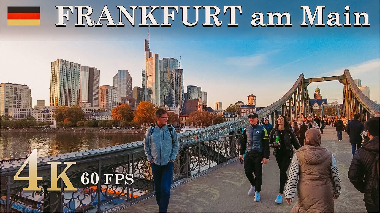 City Walk in Frankfurt am Main, Germany | 4K 60fps | Urban Streets and Skyline Views
