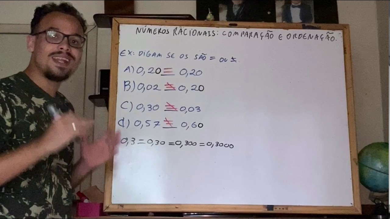 Aula 5 de matemática 6ºano. Números racionais, comparação e ordenação