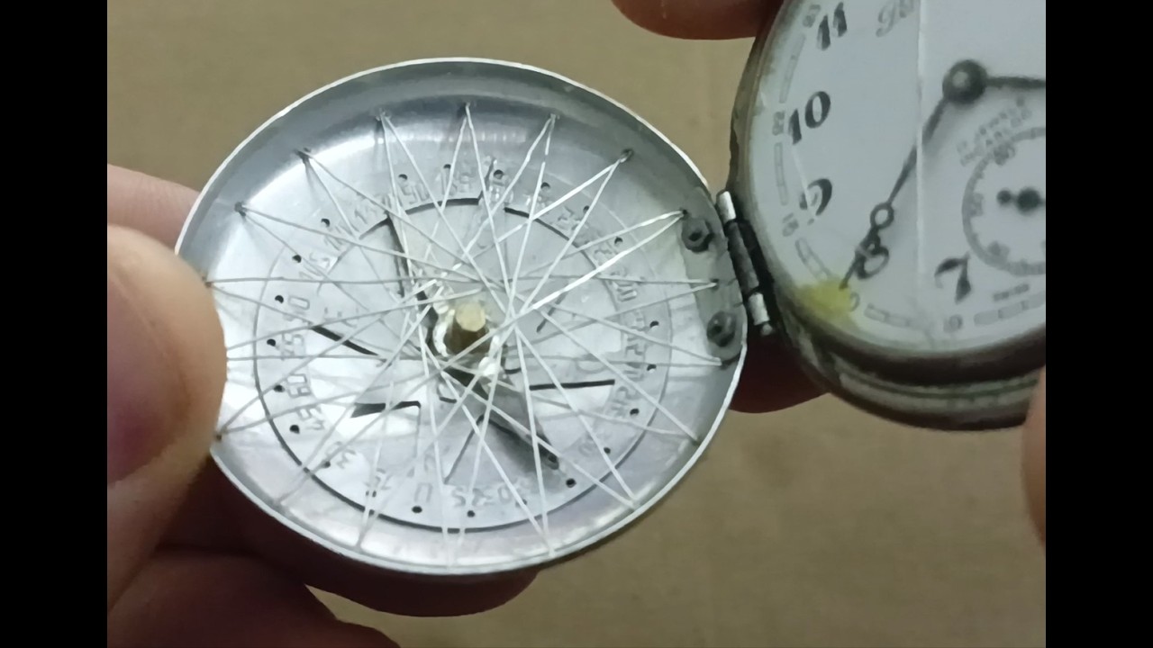 New front cover for a damaged pocket watch (compass included)