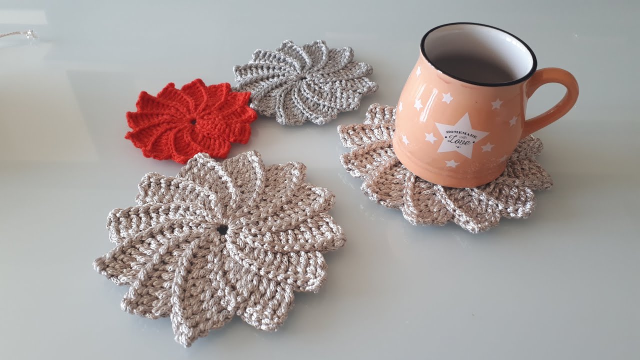 TIĞ İŞİ BARDAK ALTLIĞI YAPIMI (crochet coaster tutorial)