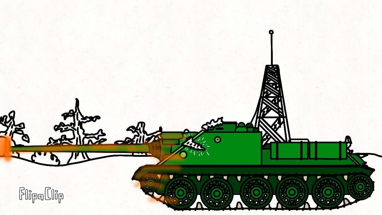 SU-100 vsSd.Kfz.171 tank fight - cartoon about tanks | Olcsi's Tube #animations #flipaclip