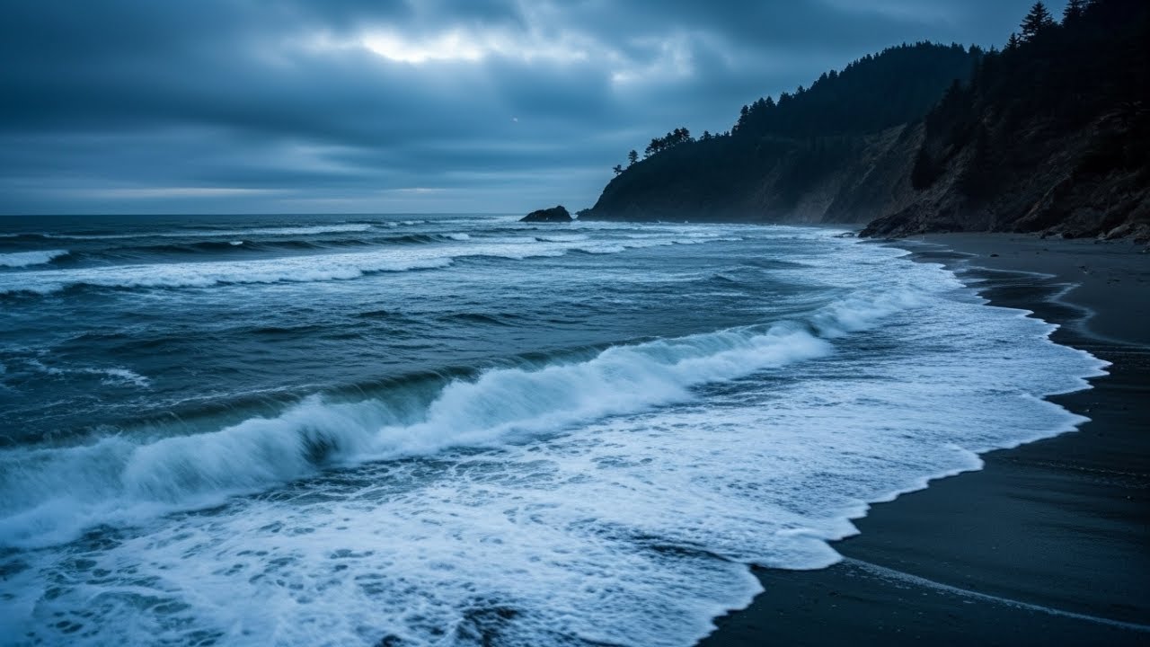Find Inner Peace Through Calming Sea Waves and Midnight Breeze