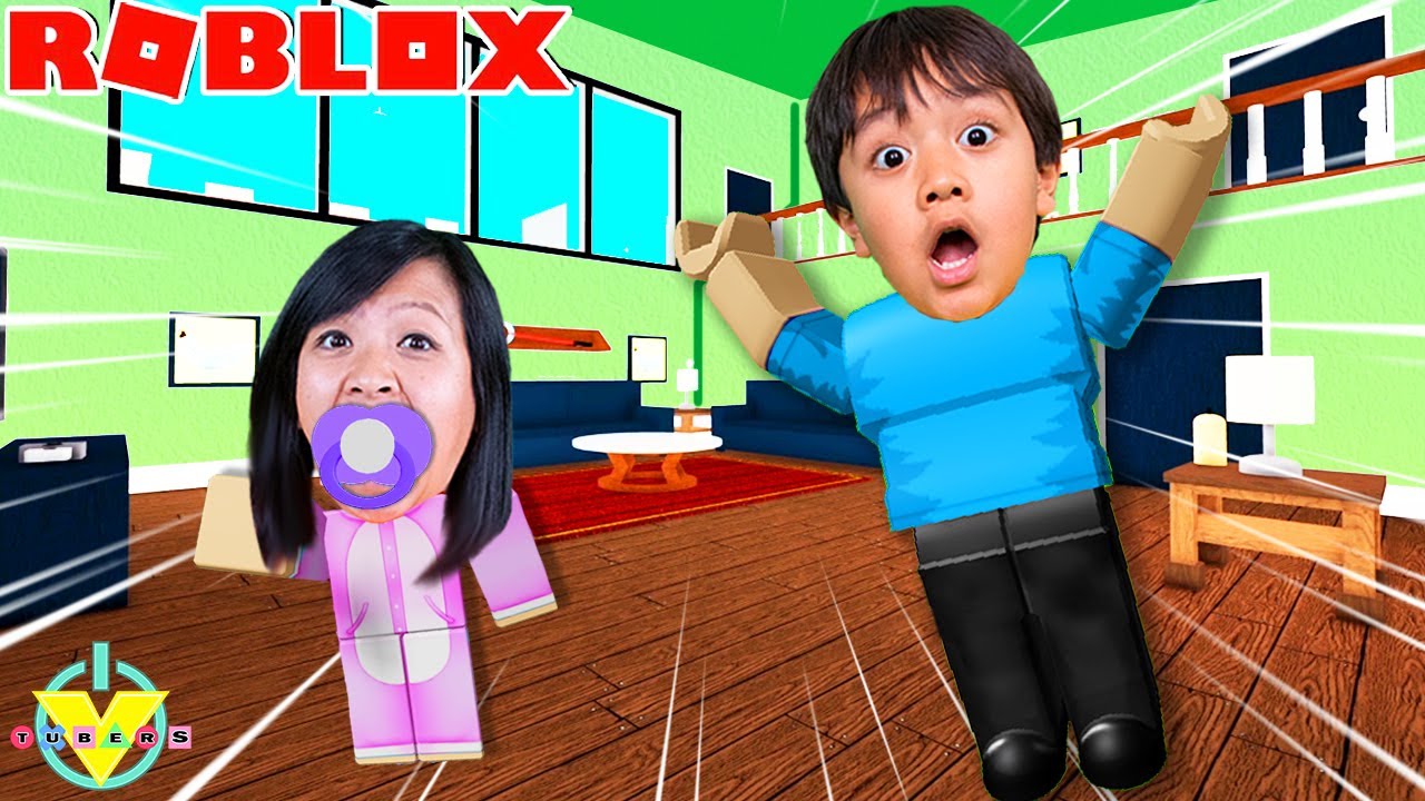 Ryan's Mommy is a BABY in ROBLOX Where's the Baby Let's Play with Ryan!