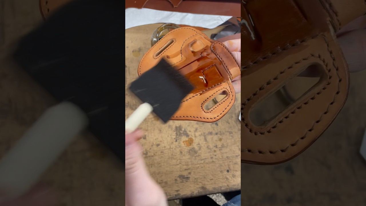 Building a custom holster, start to finish. #asmr #usa #leather