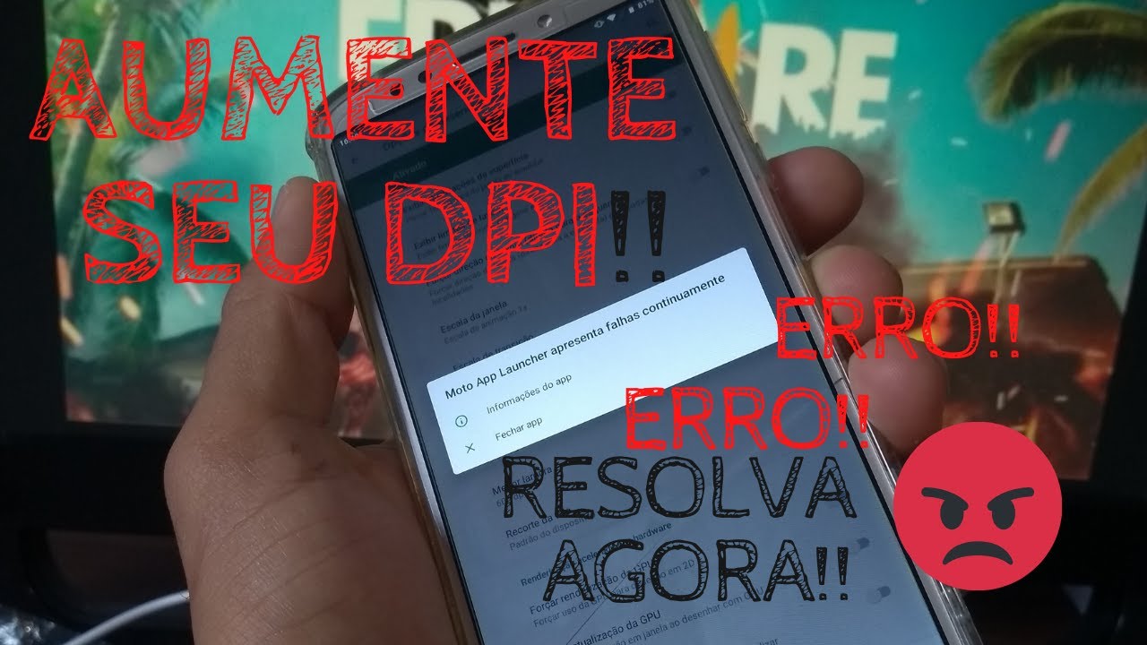 COMO EU RESOLVI O ERRO QUE DÁ NO MOTOROLA G6 PLAY ?? 😱 COLOQUEI DPI EM MAIS DE 600!! 😎