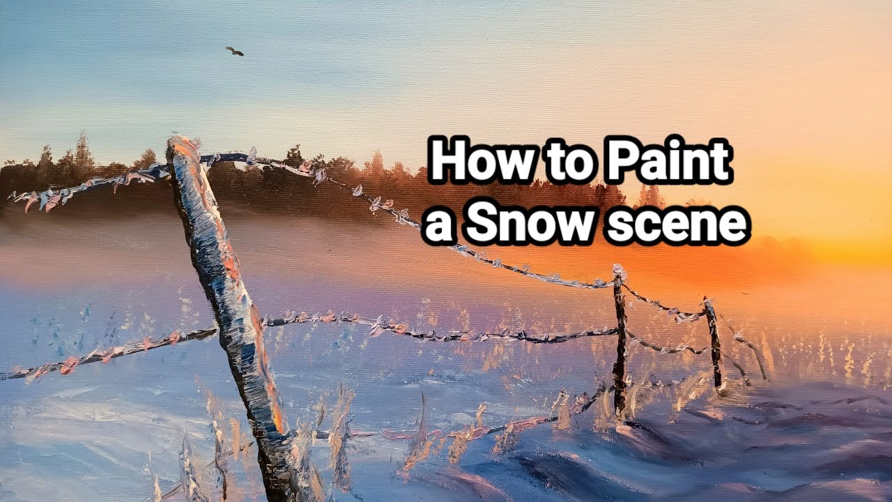 Painting a fence in snow with Oil paints