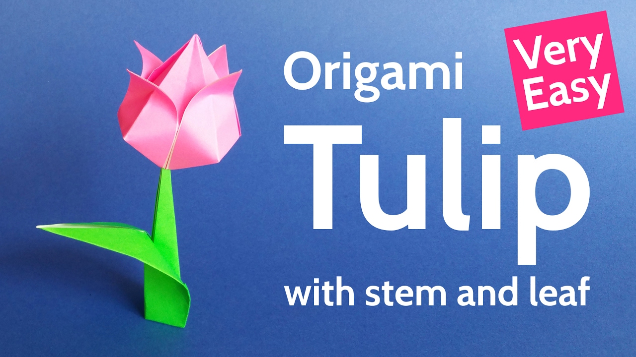 Origami Tulip Flower 🌷 Easy Tutorial for Valentine's Day, Mother's Day and Spring