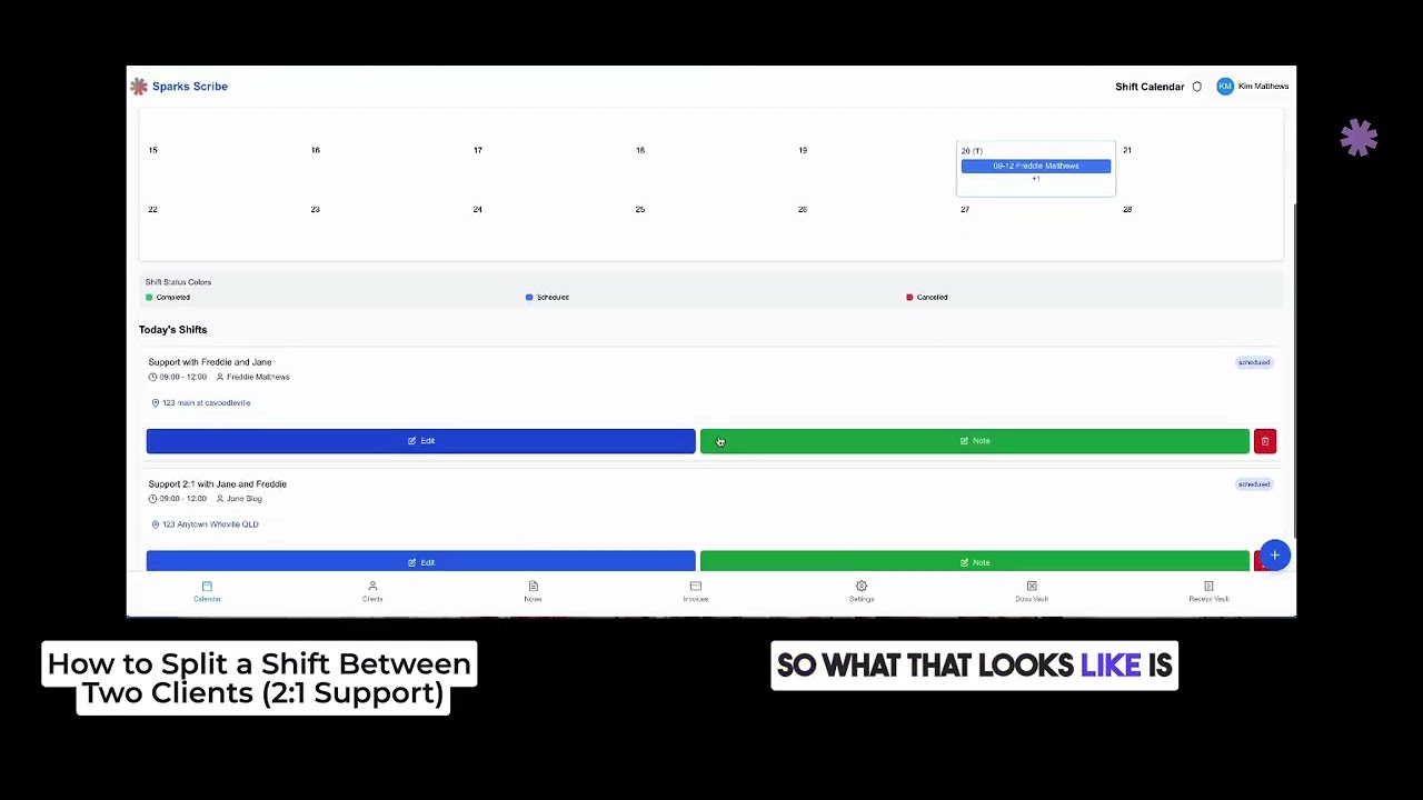 How to Split a Shift Between Two Clients (2:1 Support)
