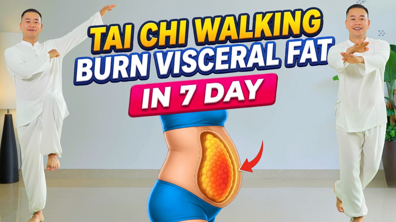 20-Min Tai Chi Walking 🔥 Burn Visceral Fat in 7 Days | Full Body Weight Loss Workout