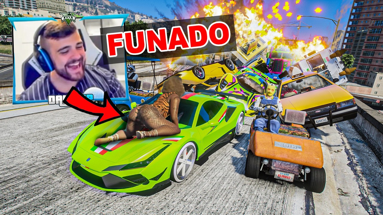 EL ÚLTIMO EXPLOTA CON COCHES ALEATORIOS! CON ESTE CHISTE ME FUNAN!! - GTA 5 ONLINE