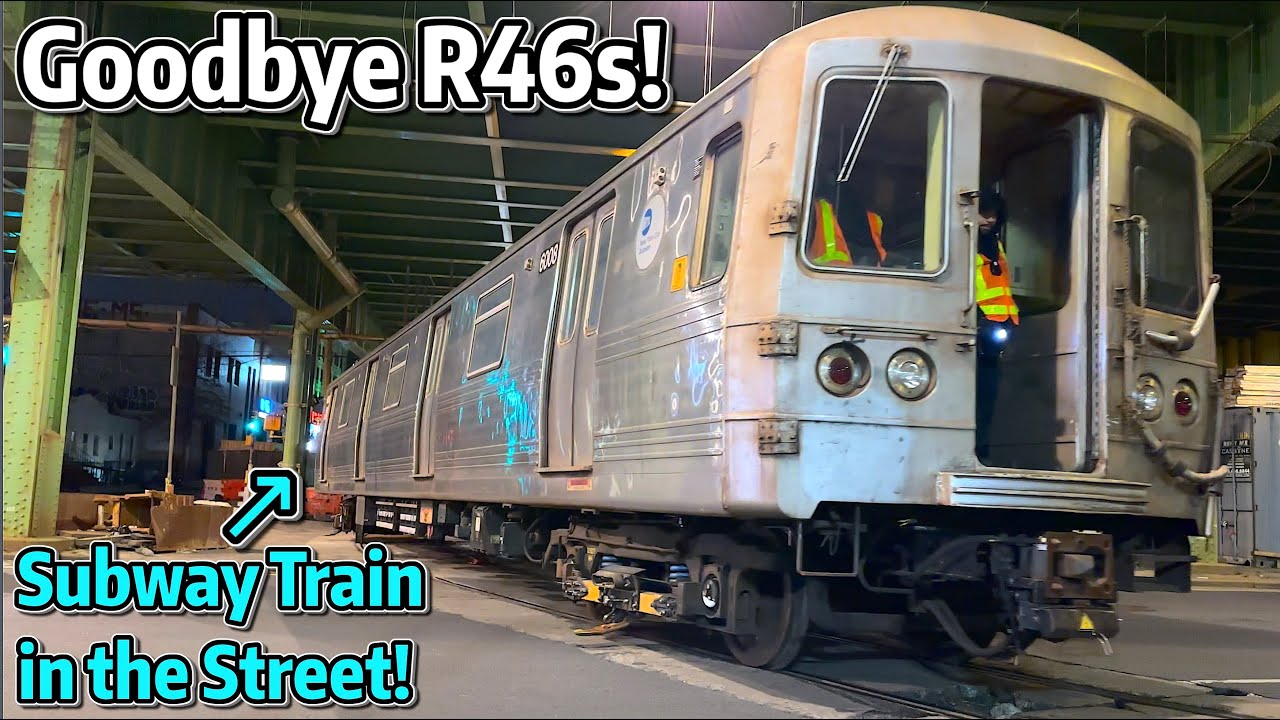 ⁴ᴷ⁶⁰ First Retired Orange & Yellow Seat R46s being Towed off of MTA Property for Disposal