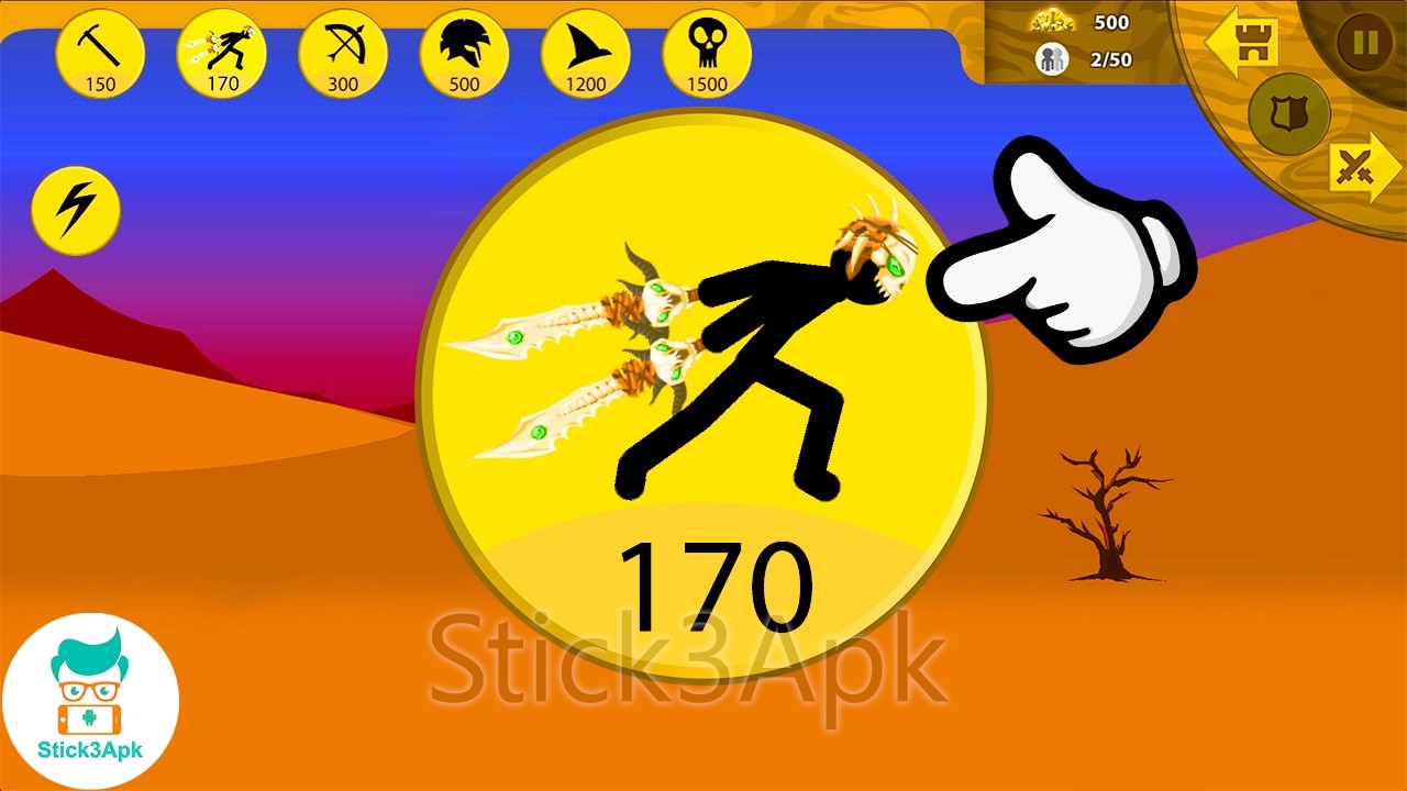 EDIT BUTTON: Dual Swords Savage vs GIANT BOSS Stick Figure | Stick War Legacy | Stick3Apk