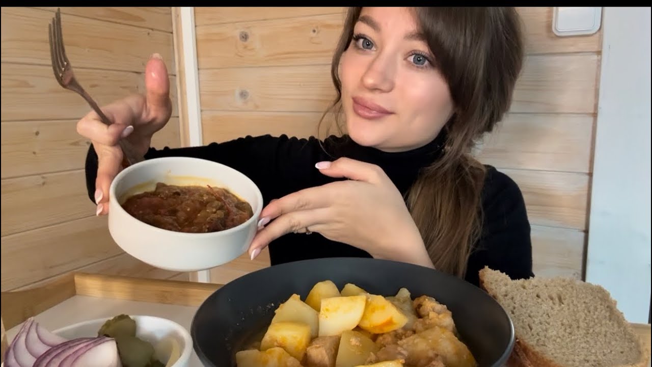 Mukbang | Мукбанг картошечка, салатик и огурчики. Про обесценивание 🤔🫣