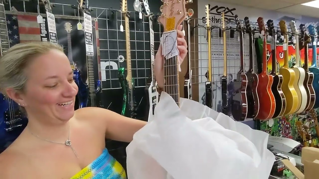 Autumn unboxes a Gretsch G5021E Shell Pink $549
