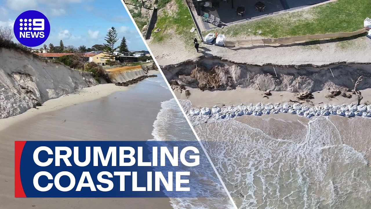Massive swells swallow WA coastline | 9 News Australia