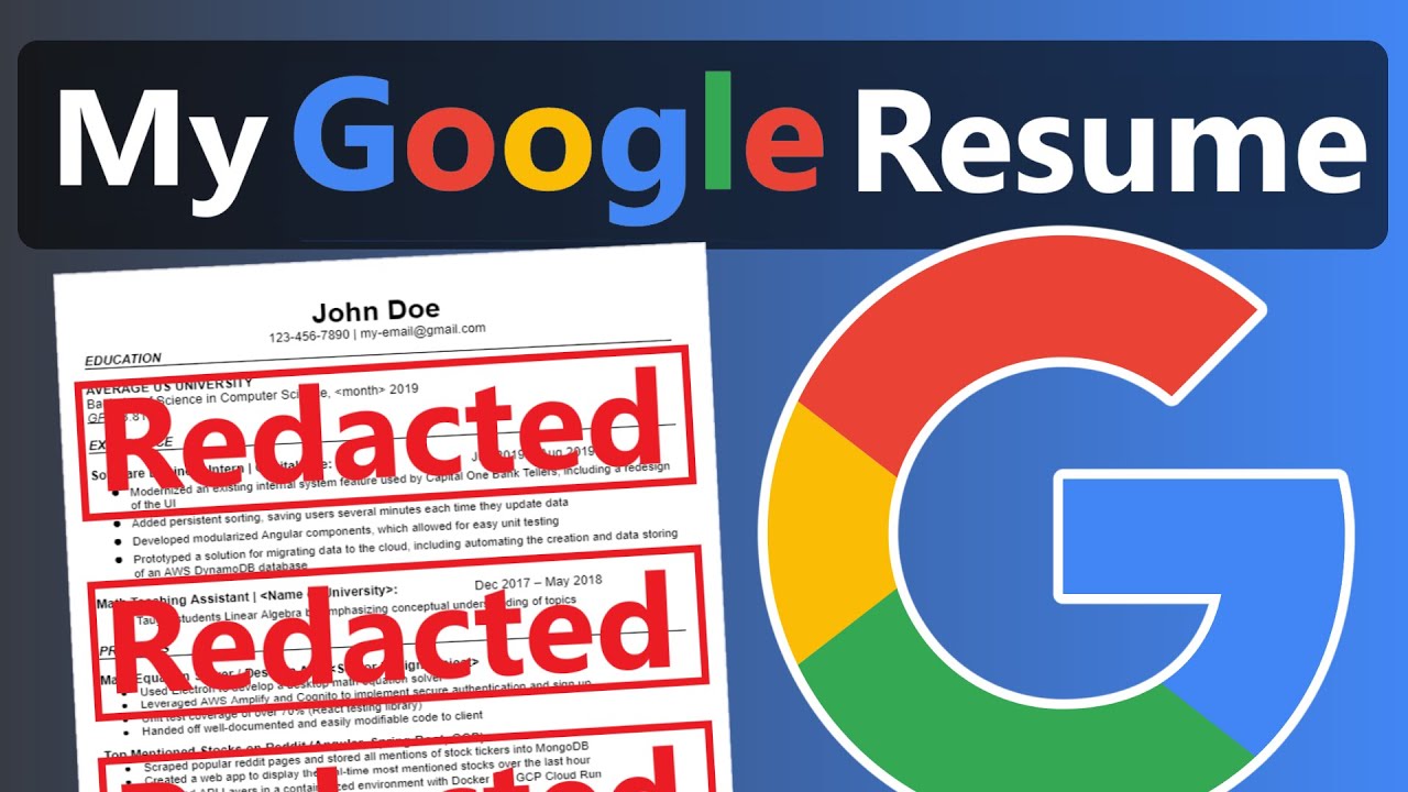 The Resume that got me into Google - Software Engineer Resume Tips