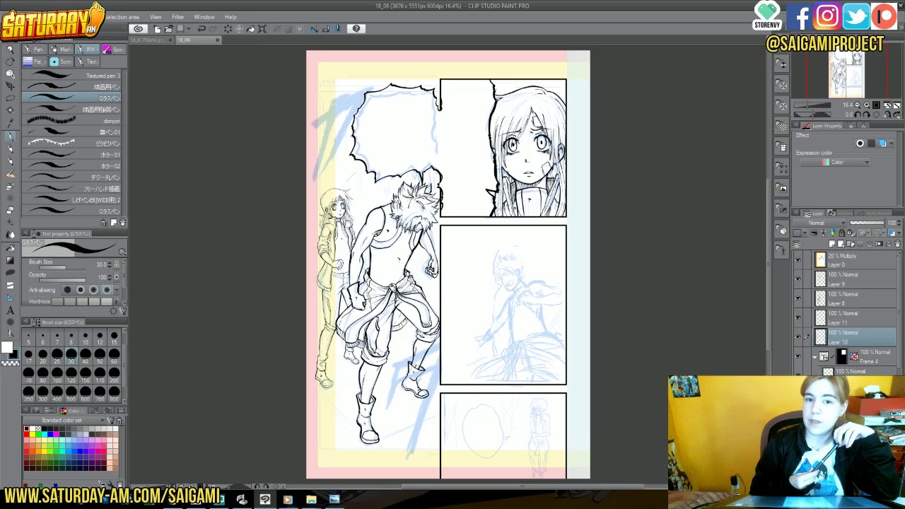 Working on manga pages LIVE