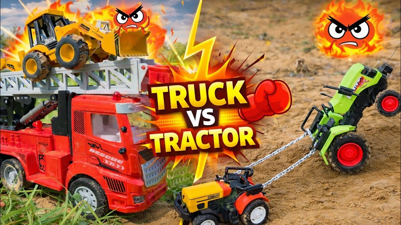 Brave Animal Rescue Team | Tractor Racing Challenge | Desi Farming Life