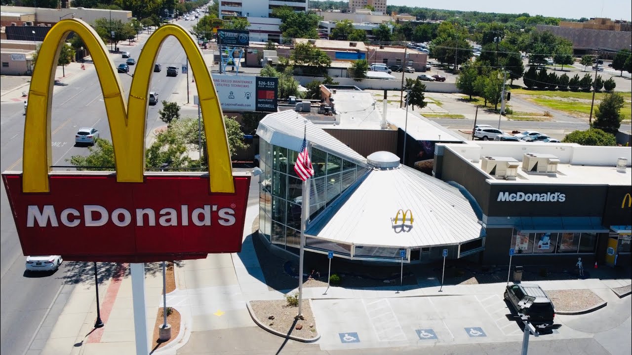 UFO McDonald's By Drone Roswell New Mexico 4K