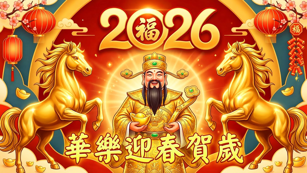 新年歌2026 🧨 恭喜发财 萬事如意 🐎 100首传统新年歌曲 🧧 新春纳福迎财神  🏮 Chinese New Year Songs 2026