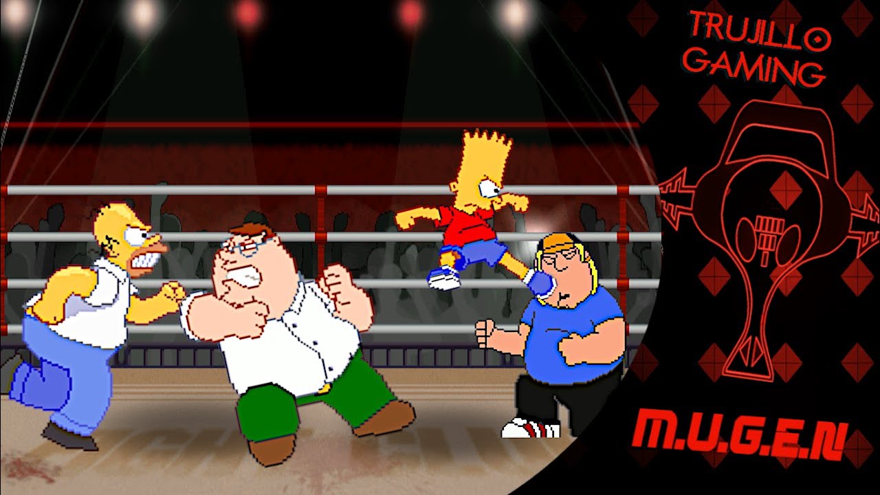 M.U.G.E.N Team Homer Simpson & Bart Simpson (1P & 2P) Vs Team Peter Griffin & Chris Griffin (CPU's)