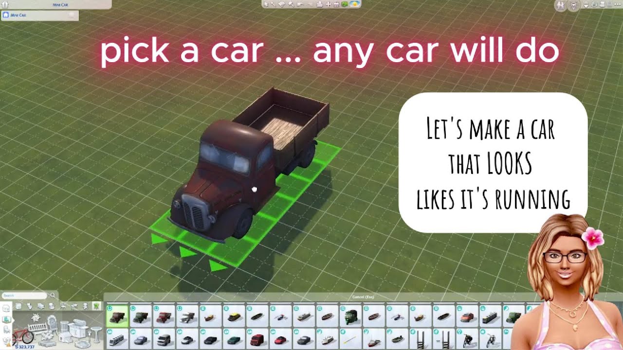 Let's Make a car in The Sims 4 Look like it's ON/running ** NO CC ** NO MODS ((2 STEPS)) THAT'S IT !