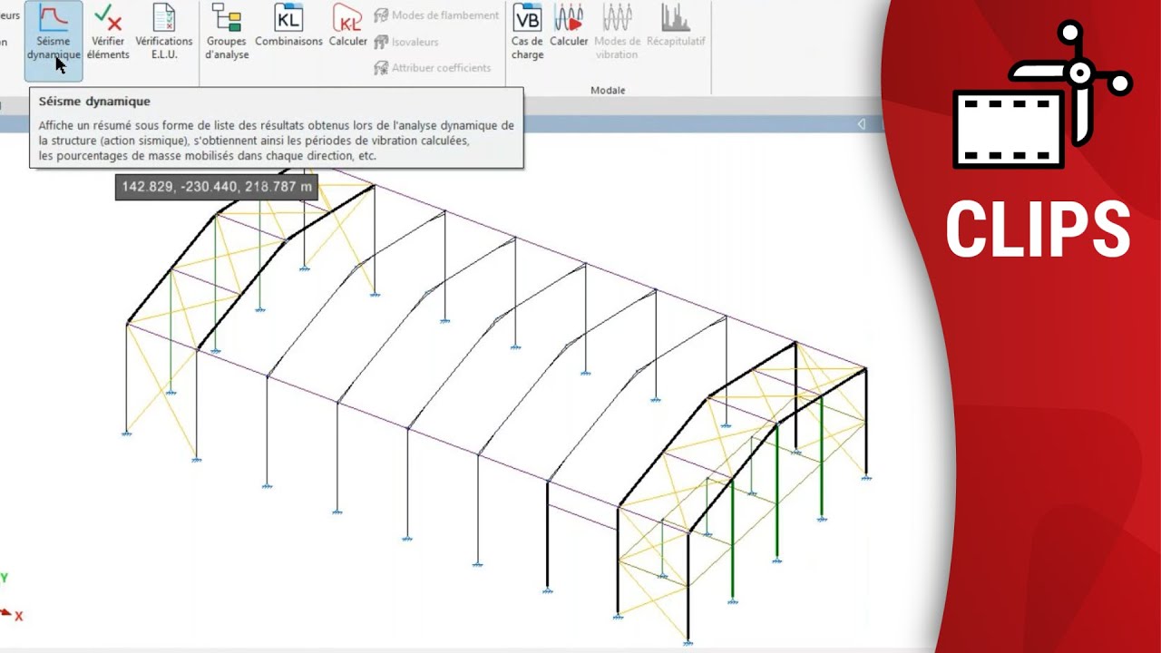 Analyse modale spectrale avec combinaisons non linéaires dans CYPE 3D