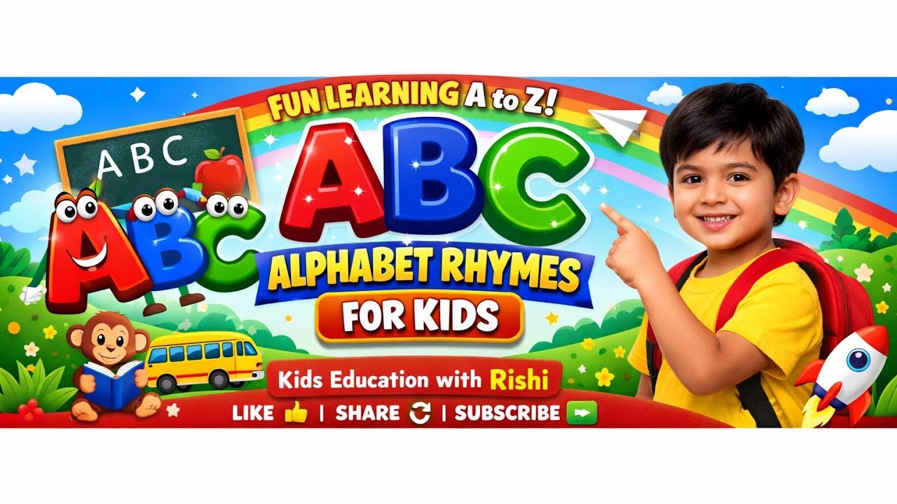 ABC Alphabet Rhymes for Kids | Fun Learning A to Z | Kids Education with Rishi #Shorts