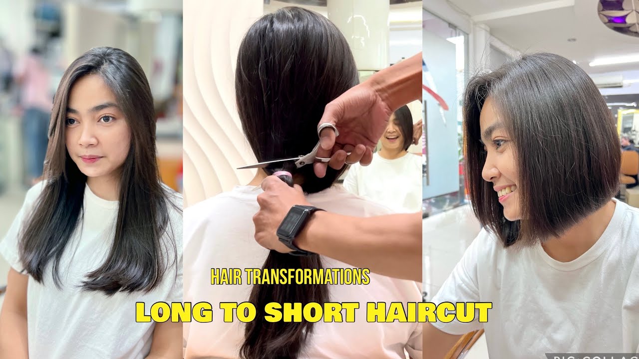 LONG TO SHORT HAIRCUT  | BOB HAIRCUT | Hair Transformations | Potong rambut bob pendek | DIY | ASMR