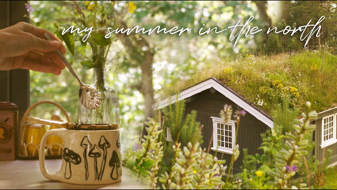 A Quiet Day Alone at the Forest Cabin - Baking, Painting and a Late Evening Hike - Slow Living Vlog