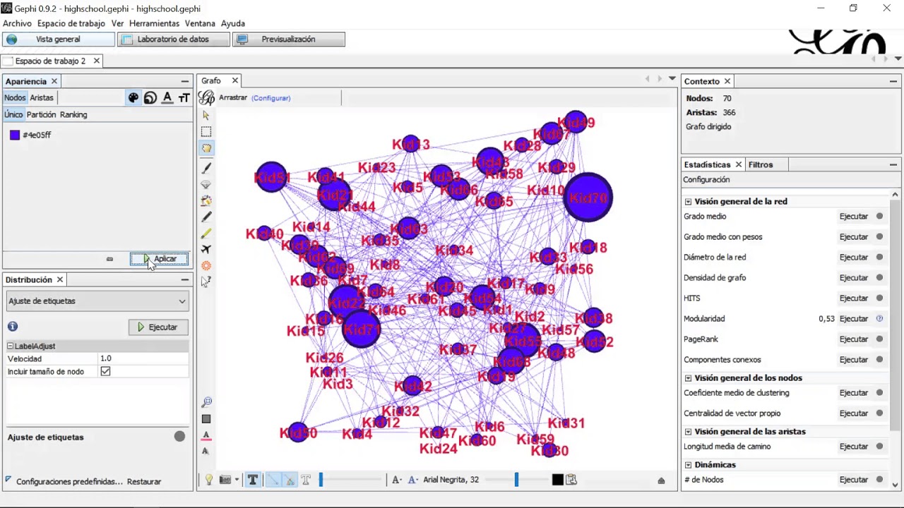 Gephi Tutorial 2 - Apariencia