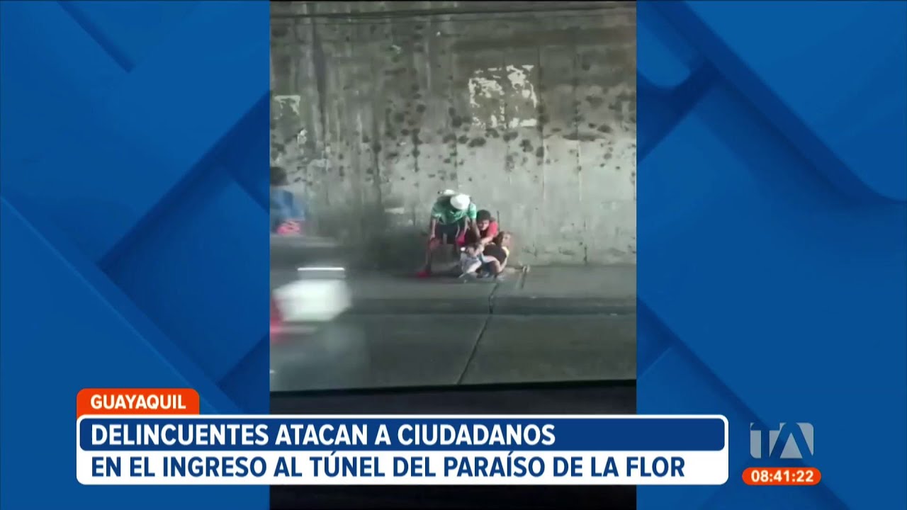 Delincuentes atacan a ciudadanos en el ingreso al túnel del Paraíso de la Flor en Guayaquil