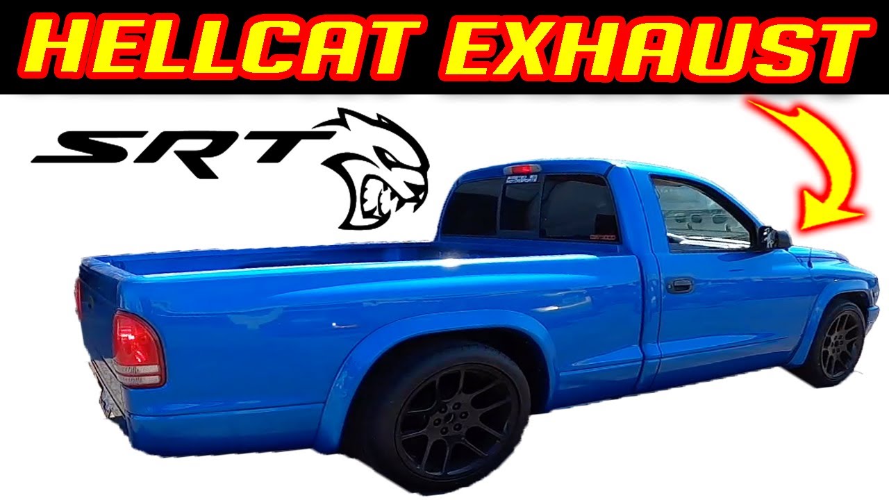 FULL HELLCAT EXHAUST ON DODGE DAKOTA TRUCK