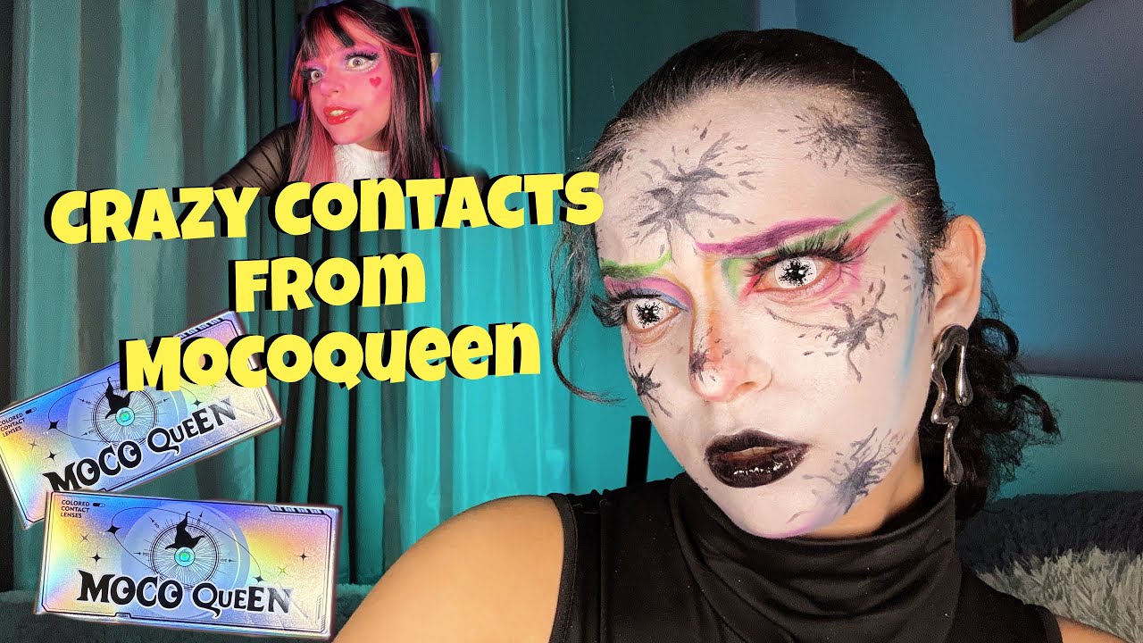 🌱Crazy Line of MocoQueen contact lenses unboxing and try-on 😍🫟Cosplayers tips 🌱