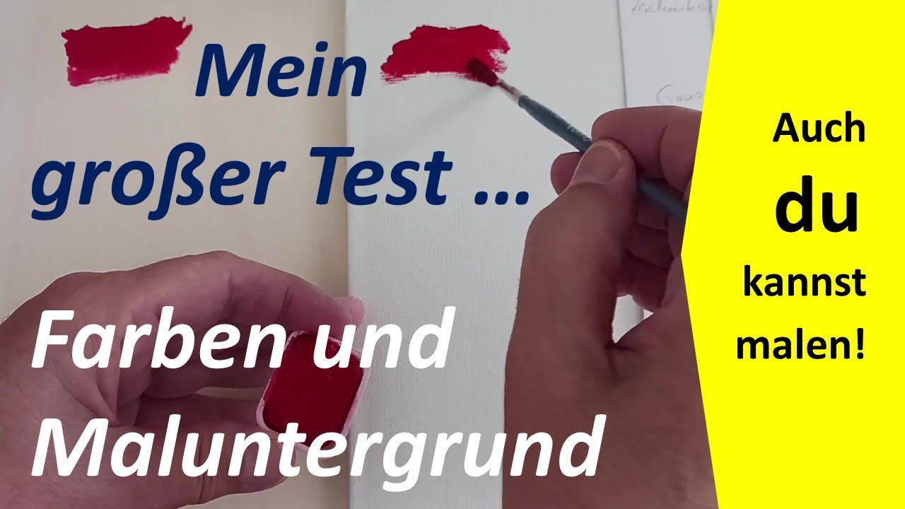 Mein Mal Test Farben und Maluntergr&uuml;nde Aquarell Gouache Grafitstift Tempera Aquarellpapier Karton