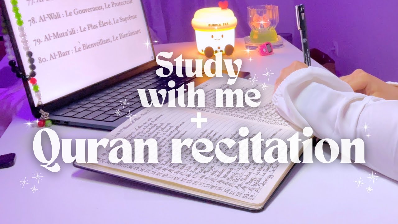 3-Hour Study With Me + Relaxing Quran recitation  - pomodoro 50/10 #studywithme #quran