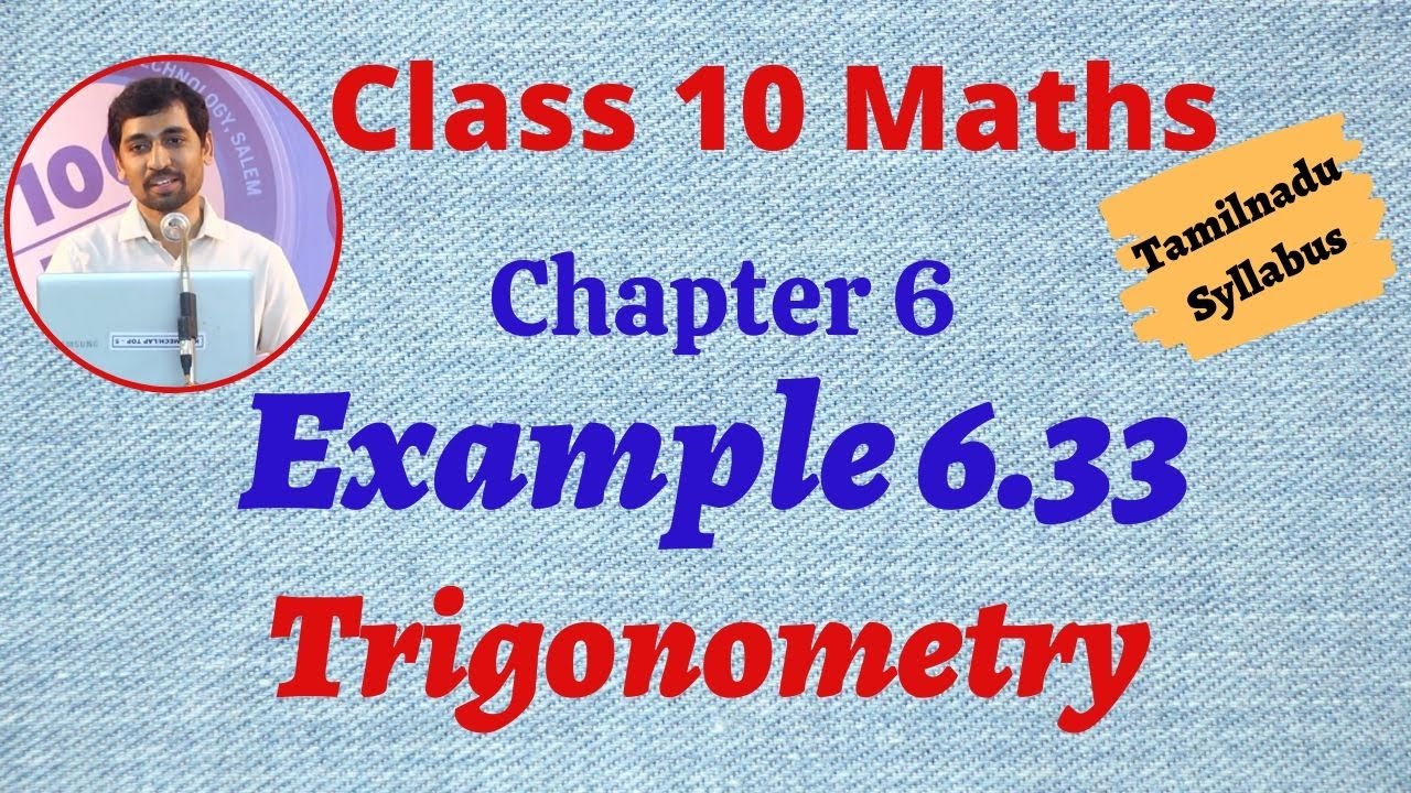 TN 10th Maths  Example 6.33 Trigonometry Chapter 6 AlexMaths TamilNadu Syllabus