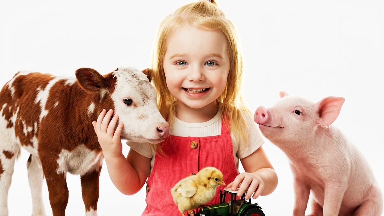 🐷🐮🐴 Изучаем животных, звуки и названия для детей | Развивающее видео для малышей