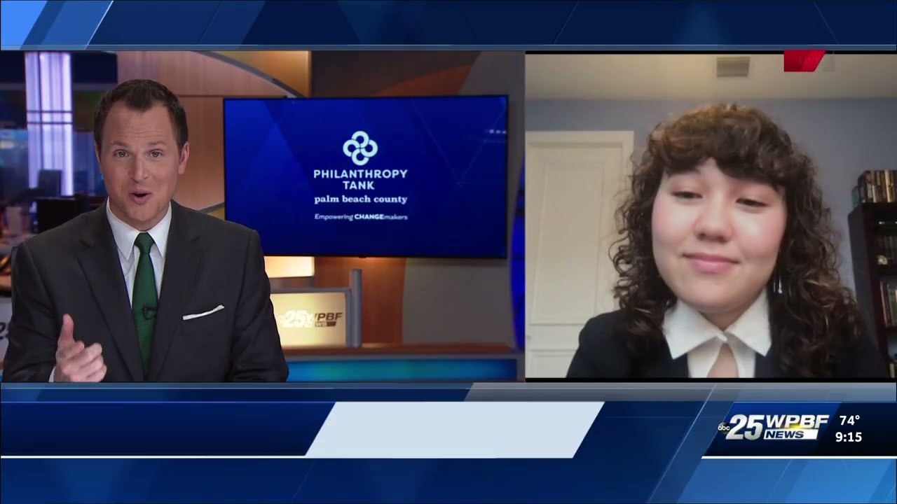 Amelia Williams on WPBF 25 News talking about Green Garments | Philanthropy Tank Palm Beach County