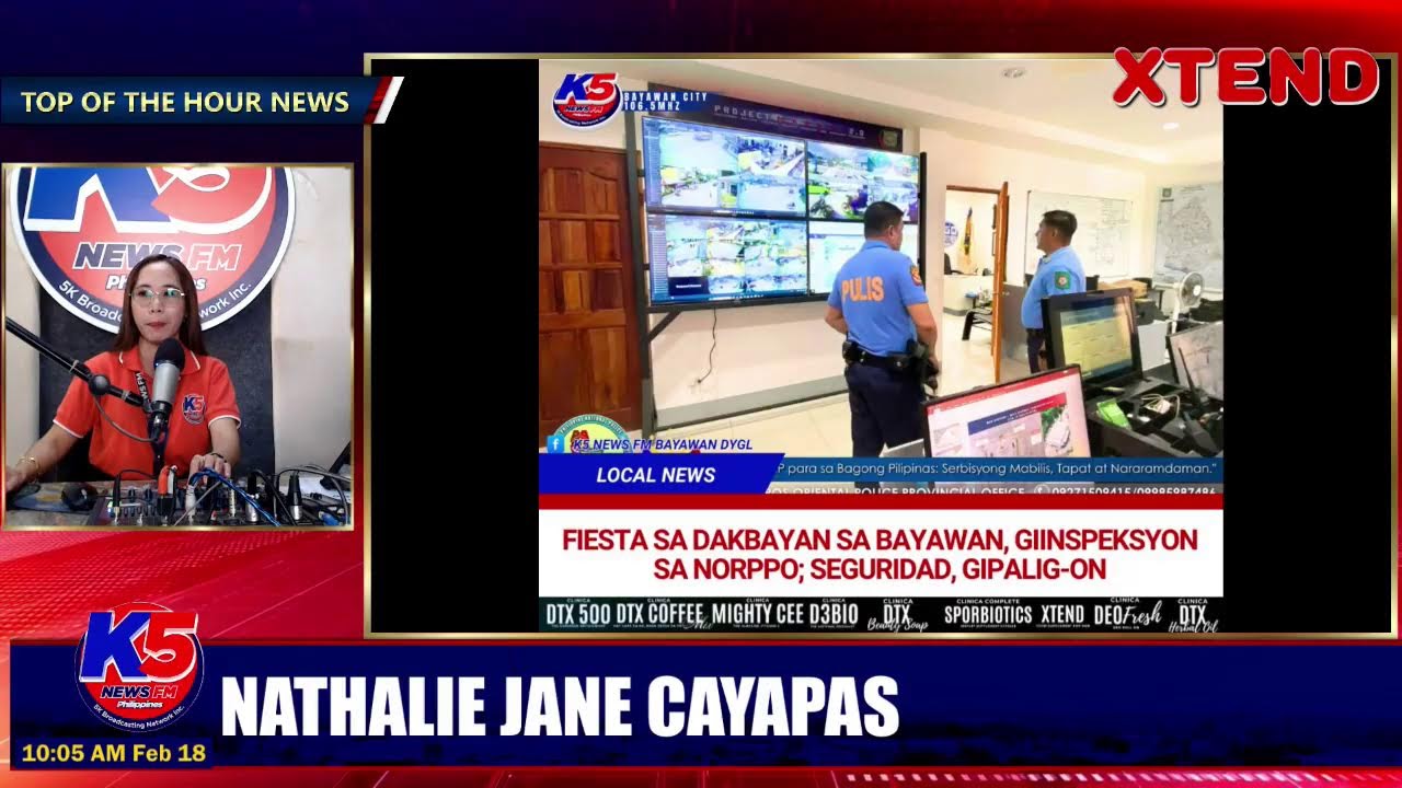 K5 News FM Bayawan Digital News Live Stream | K5 TOP OF THE HOUR NEWS hosted by K5 Nathalie Cayapas