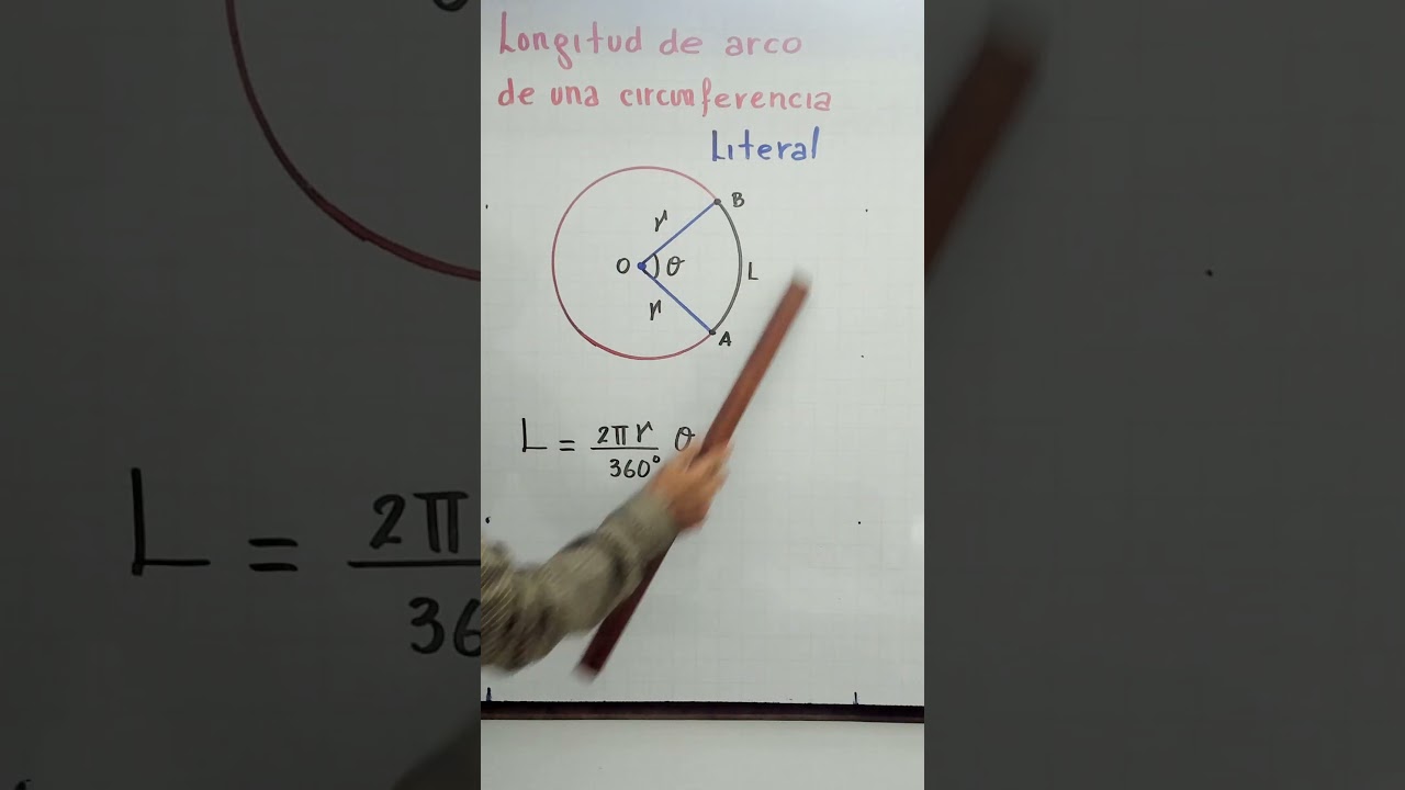 Longitud de arco de una circunferencia. Literal.