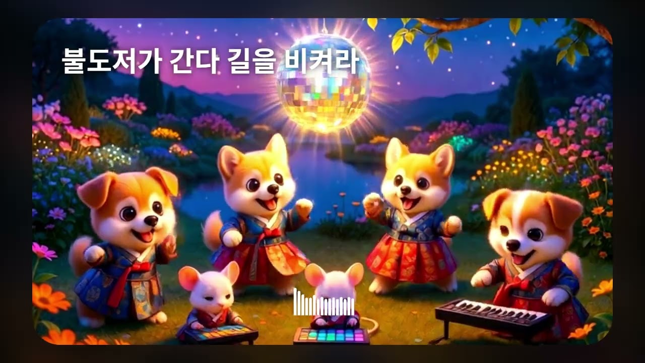 💥 귀여움( 테크노 10곡 메들리)🪩 화려한 궁궐 레이저 쇼와 한복 입은 동물들의 신나는 테크노 잔치🚀 답답한 속 시원하게 뻥 뚫어주는 신명 나는 국악 테크노